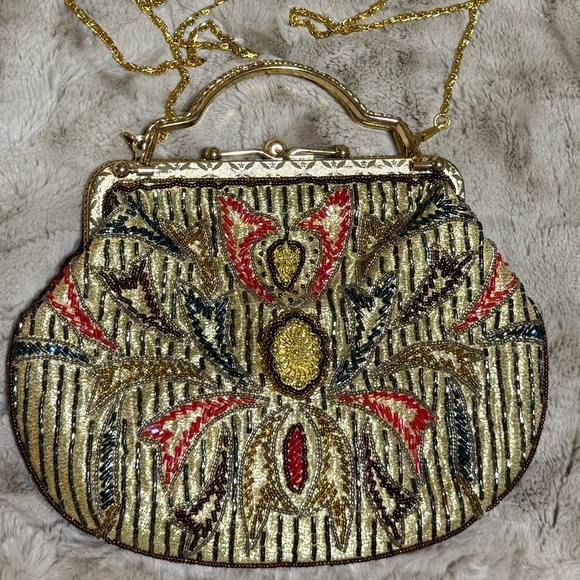Handbags - Pengyuan Elegant Gold and Red Embroidered Women's Bag